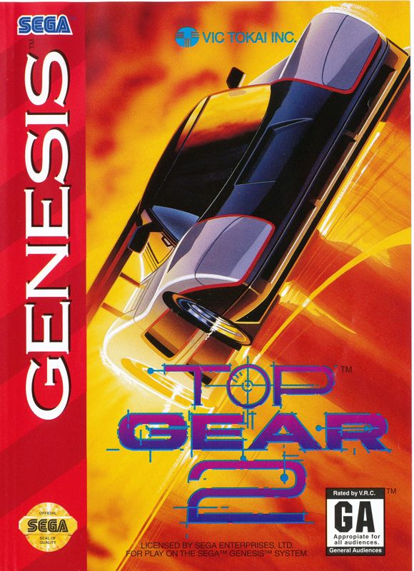 Top Gear 2 box art for Sega Genesis